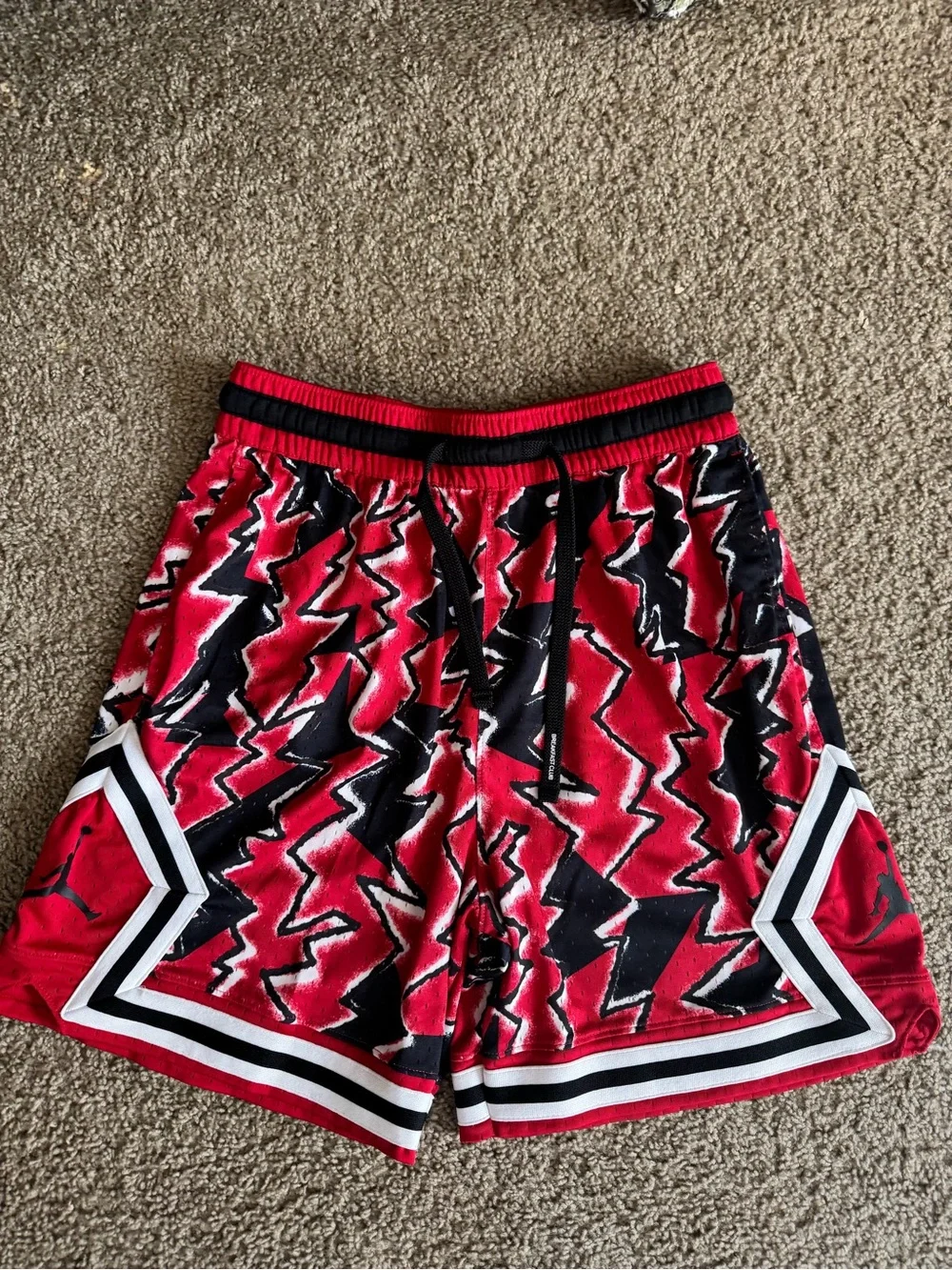 Nike Air Jordan Breakfast Club Red Black and White Shorts